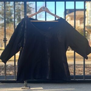 Classic Eileen Fisher Black Jersey Longsleeve Women's Top Tshirt